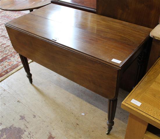 Regency mahogany drop leaf table(-)